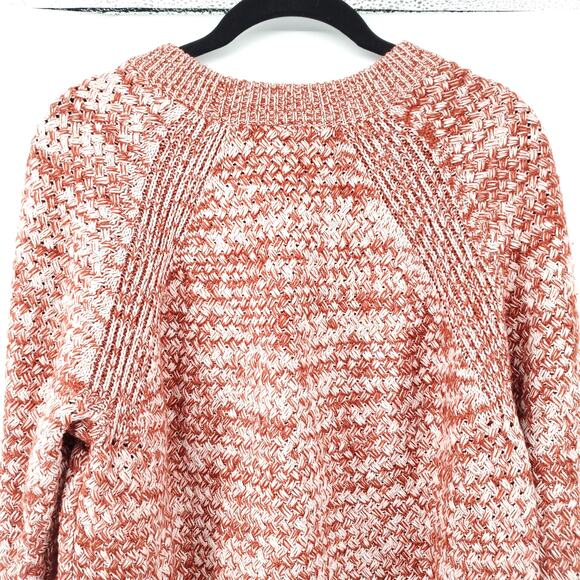 Universal Thread Boho Relax Crosshatch Burnt Orange Henley Pullover Sweater M - Picture 8 of 10